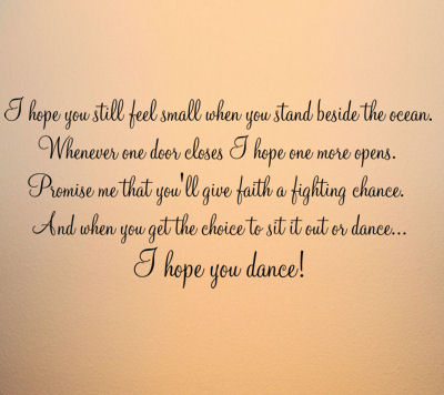 Script Hope You Dance Wall Decal