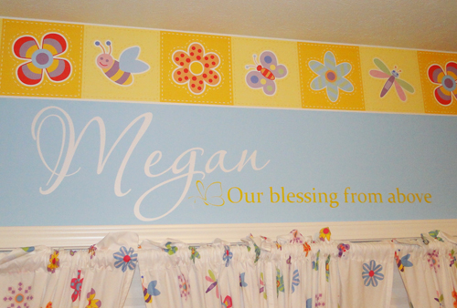 Blessing From Above Name Wall Decal