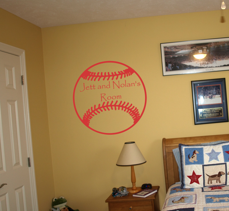 Baseball Name Wall Decal