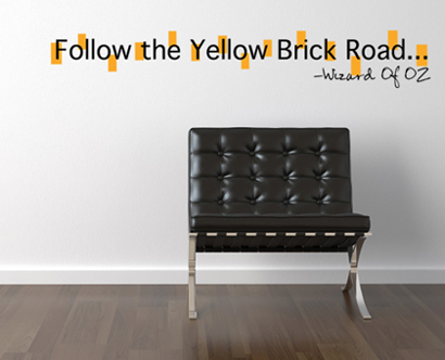 Follow The Yellow Brick Road Wall Decal