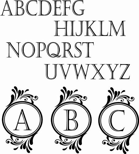 Monogram Flourish Frame | Wall Decals