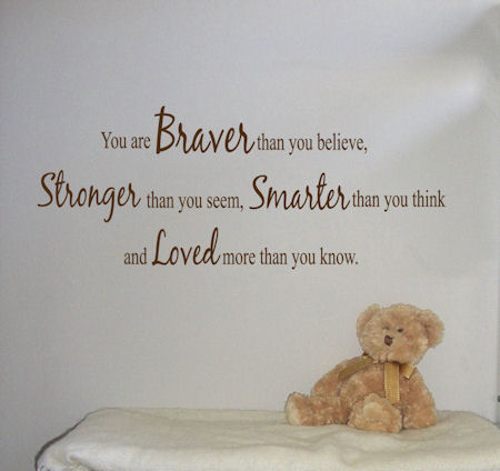 Braver Stronger Smarter Loved 2 Wall Decals