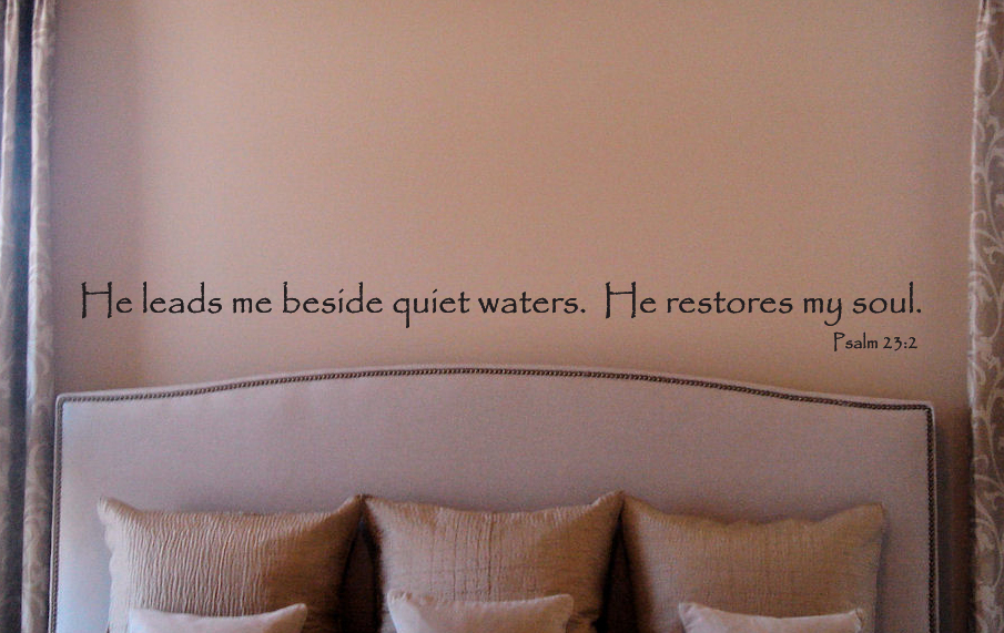 He Leads Me Beside Quiet Waters Wall Decal