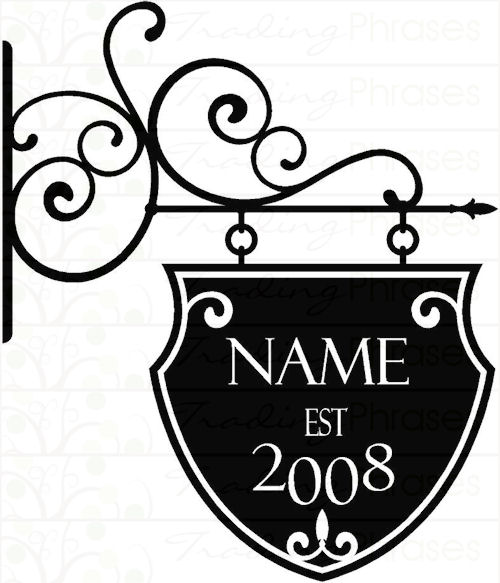 Hanging Name Sign | Wall Decals