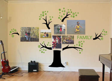 Family Photo Tree With Leaves Wall Decal 