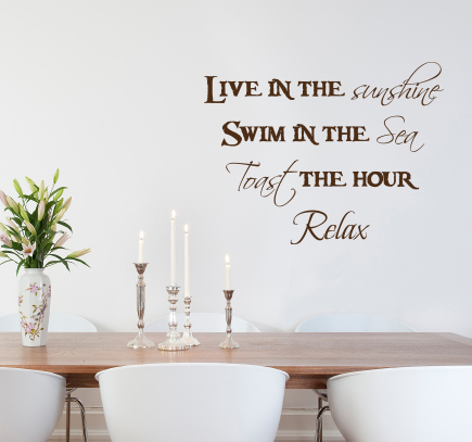 Live Swim Toast Relax Wall Decal