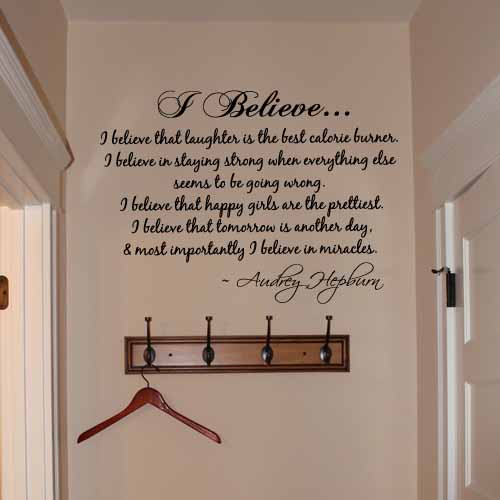 Hepburn I Believe Wall Decal