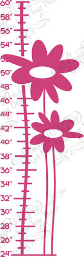 Flower Height Chart Wall Decals   