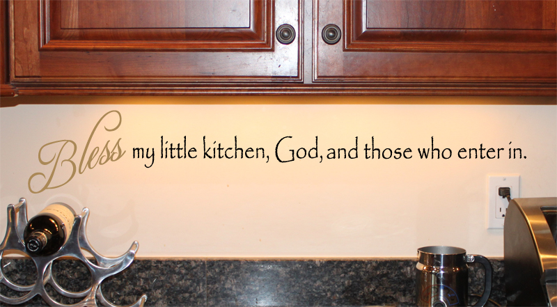 Bless My Little Kitchen God Wall Decal