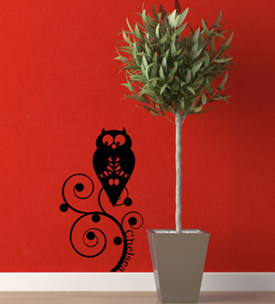 Owl Name Wall Decal