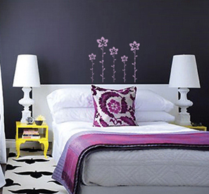 Funky Stem Flowers Wall Decal