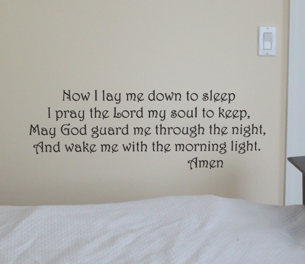 Lay Me Down To Sleep Wall Decal