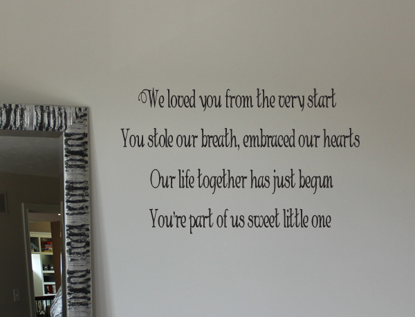We Loved You From The Start Wall Decals 