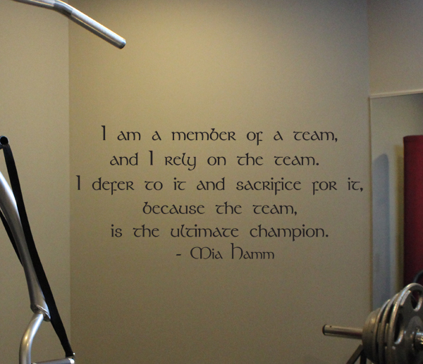 I Am A Member Of A Team Mia Hamm Wall Decal