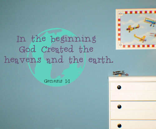 God Created Heaven Earth Wall Decal