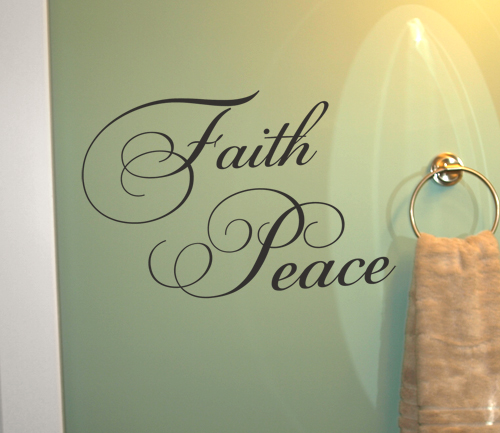 Faith And Peace Cursive Wall Decal  