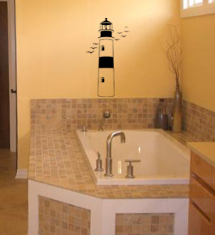 Lighthouse Seagulls Wall Decal