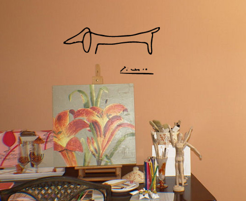 Picasso Dog Wall Decal 