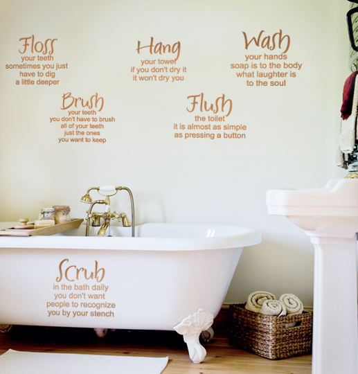 Mom's Bathroom Rules Decal