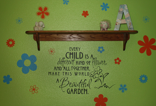 Child Flower Beautiful Garden Wall Decal