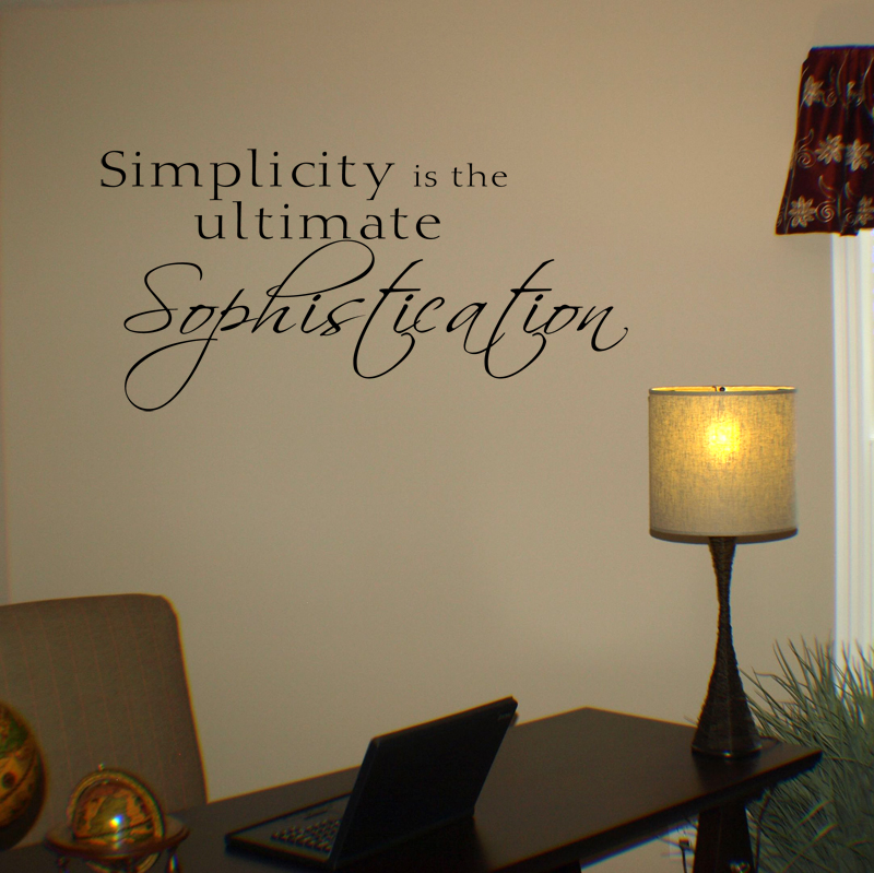 Simplicity Ultimate Sophistication Wall Decal