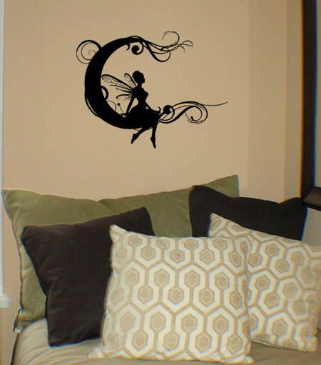 Fairy Scroll Moon Wall Decals