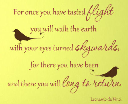 Tasted Flight Leonardo Da Vinci  Wall Decals 