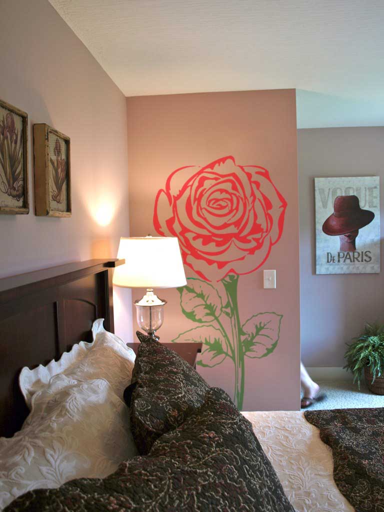 Two Color Rose Wall Decal 