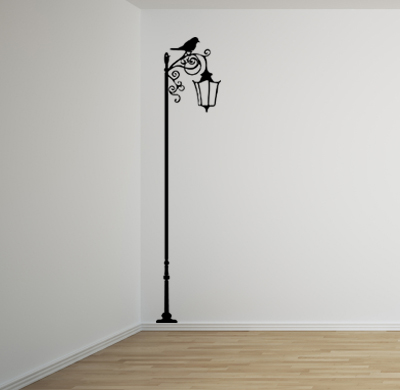Wrought Iron Lamp Post Wall Decal