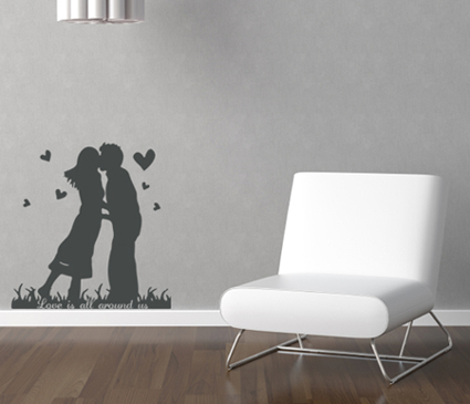 Love Is All Around Silhouette | Wall Decal