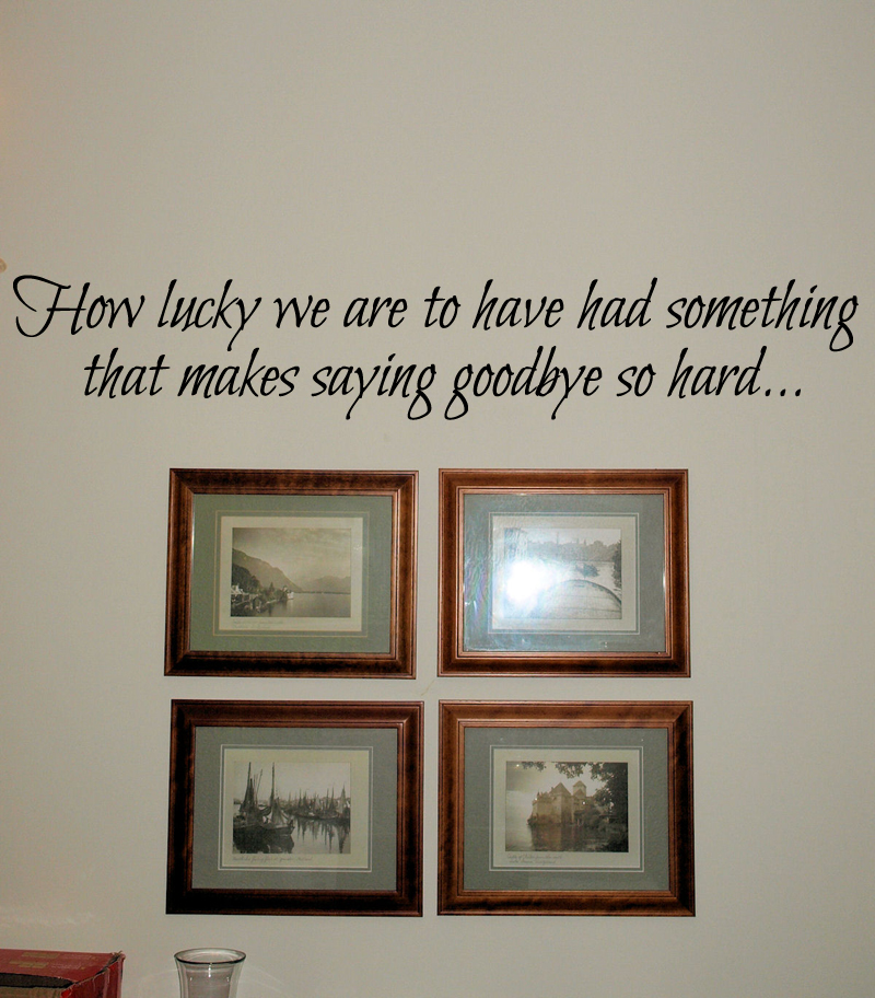 How Lucky We Are Goodbye Hard Wall Decal
