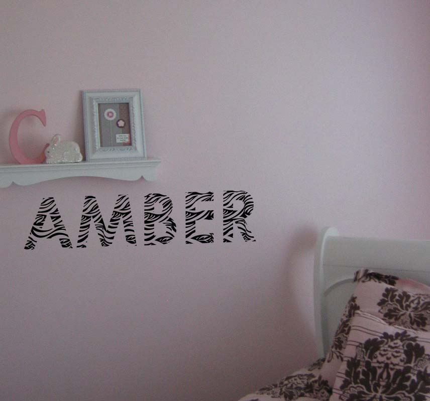 Zebra Name Wall Decal