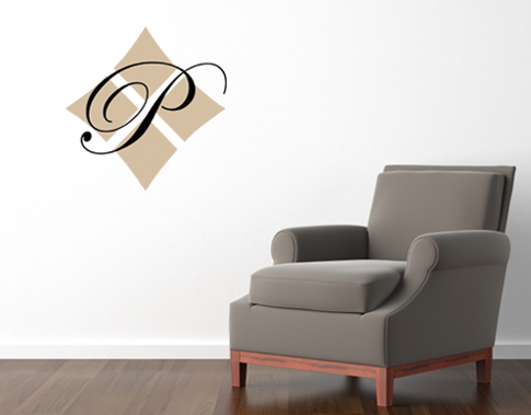 Monogram Initial Diamond Wall Decals