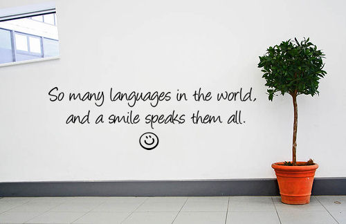 Languages World Smile Speaks Them All Wall Decals  