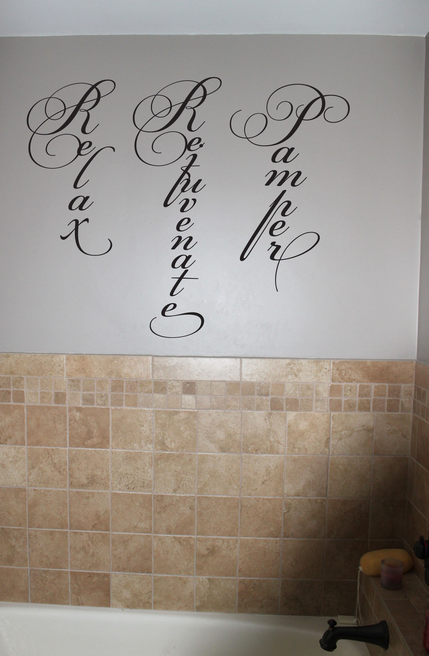 RELAX Bathroom Word Vinyl Wall Decal - Spa Decor Lettering By Oracal