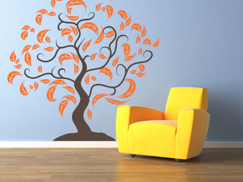 Fancy Leaf Tree Giant Wall Decal