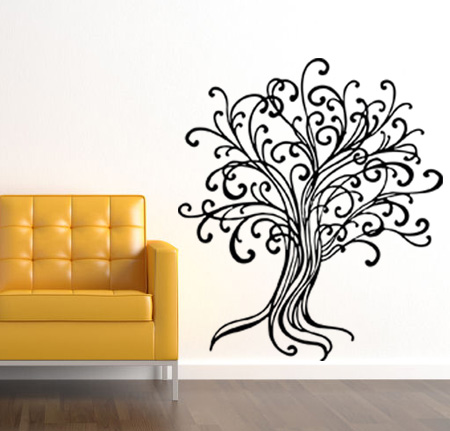 Large Line Draw Tree Wall Decal