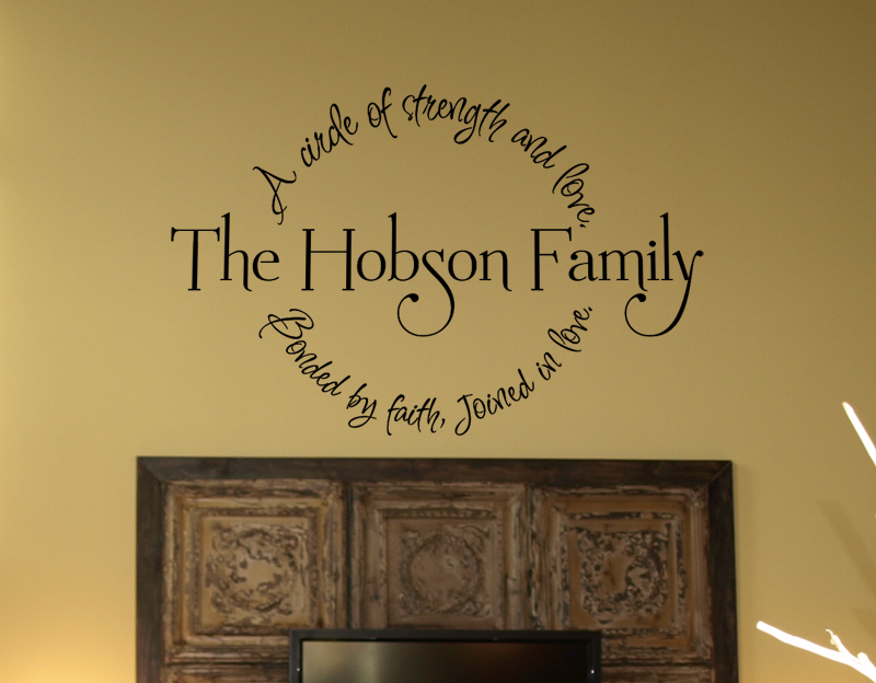 Family Circle Bonded By Faith Wall Decal