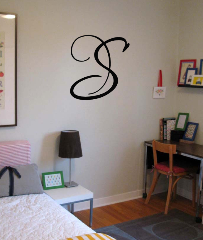 Script Single Initial Wall Decal