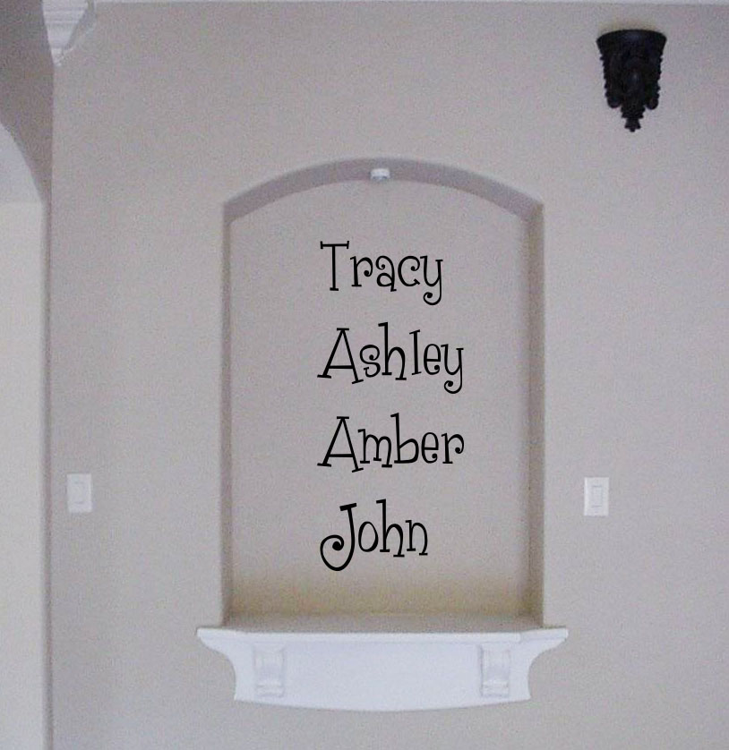 Fun Family Names Wall Decal