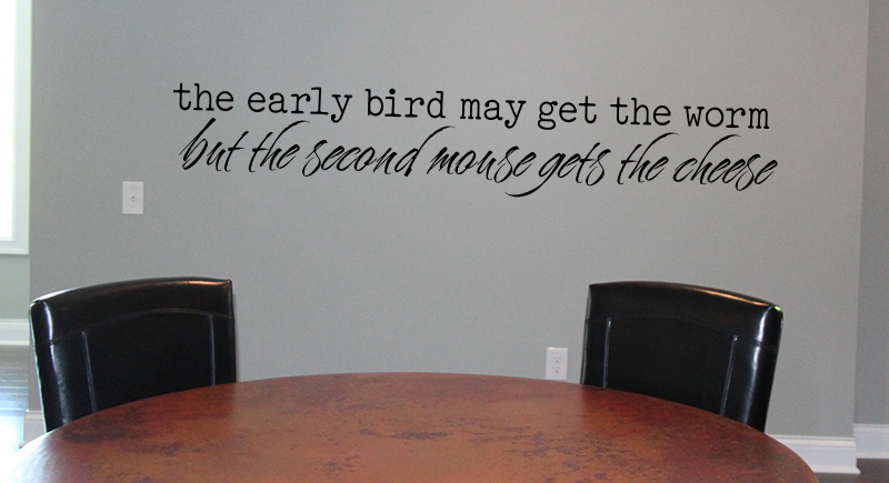 Early Bird Second Mouse Wall Decal