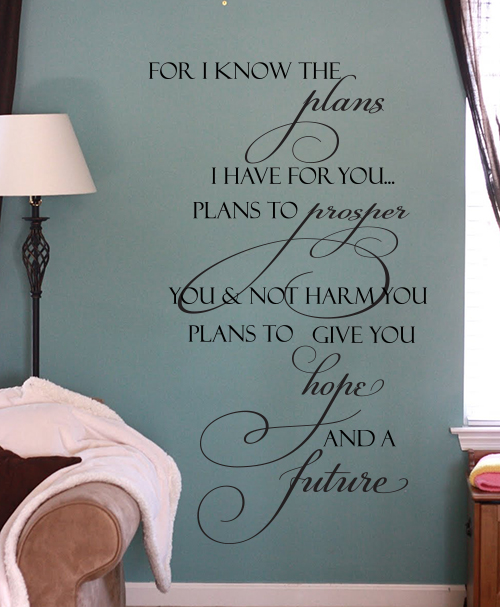 Vertical Plans To Prosper Wall Decal 