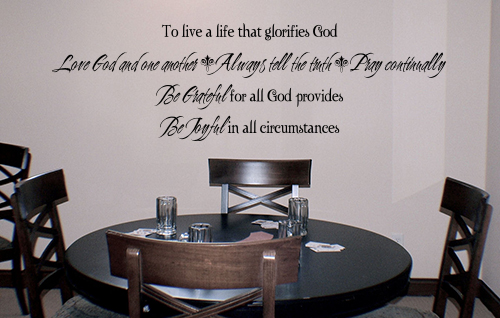 To Live A Life That Glorifies God Wall Decals   