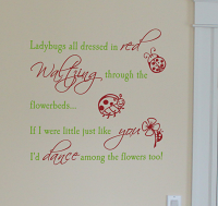 Ladybugs Dressed In Red Wall Decals