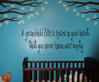 Grandchild Fills Space Heart Wall Decal