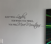 Sleep Well Move Mountains Name Wall Decal