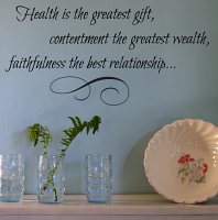 Health Contentment Faithfulness Wall Decal 