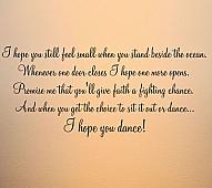 Script Hope You Dance Wall Decal