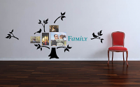 Family Photo Tree 5 With Leaves on The Branches Wall Decal 