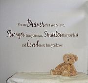 Braver Stronger Smarter Loved 2 Wall Decals